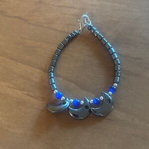 Blue and Silver Moon Charm Bracelet